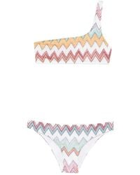Missoni - Zigzag-Knit One-Shoulder Bikini - Lyst