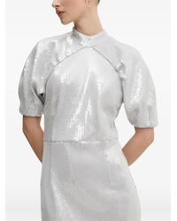 ROTATE BIRGER CHRISTENSEN - Robe Brodée De Sequins À Manches Bouffantes - Lyst