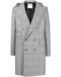 Moschino - Double-Breasted Plaid-Check Coat - Lyst
