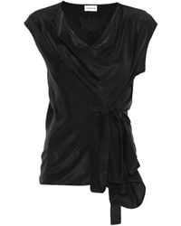 P.A.R.O.S.H. - Saxon Tie Detail Blouse - Lyst