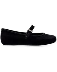 Melissa - Soft Velvet-Effect Buckle-Fastening Ballet Flats - Lyst