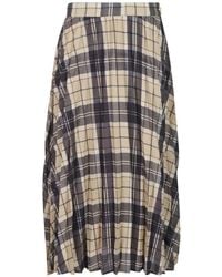 Barbour - Birchwood Tartan Pleated Midi Skirt - Lyst