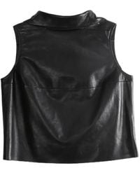 Rick Owens - High-Neck Leather Top - Lyst