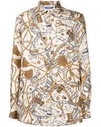 Moschino - Seidenhemd mit grafischem Print - Lyst