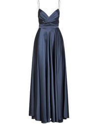 Blanca Vita - Robe Longue Drapée À Col V - Lyst