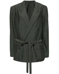 Lemaire - Tied-waist Double Breasted Blazer - Women's - Viscose/cotton/silk - Lyst