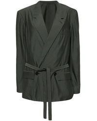 Lemaire - Doppelreihiger Blazer Mit Gürtel - Lyst
