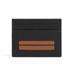 Zegna - Stripe-detail Leather Cardholder - Lyst