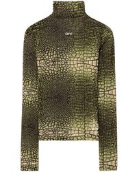 Off-White c/o Virgil Abloh - T-Shirt Con Stampa Effetto Coccodrillo - Lyst