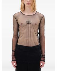 Ann Demeulemeester - Angel Divine T-Shirt Met Lange Mouwen En Tule - Lyst