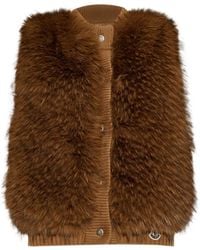 Moncler - Gesteppte Weste Aus Faux Fur - Lyst