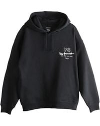 Y-3 - Graphic-Print Cotton Hoodie With Drawstring Hood - Lyst