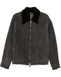 Giorgio Brato - Shearling-Collar Suede Jacket - Lyst