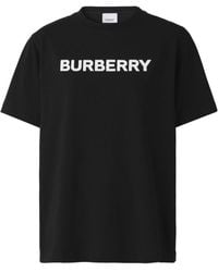Burberry - Black Crew Neck T -shirt Mit Logo - Lyst