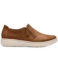 Clarks - Caroline Grace Zip-Fastening Suede Sneakers - Lyst