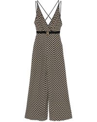 Elisabetta Franchi Monogram-print One Shoulder Jumpsuit in