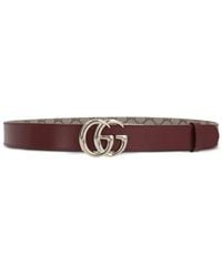 Gucci - Signature Double G-Buckle Reversible Leather Belt - Lyst
