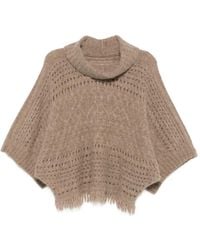 D.exterior - Fringe-Trim Open-Knit Sweater - Lyst