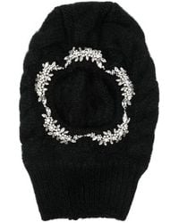 Simone Rocha - Knitted Crystal-Embellished Balaclava Hat - Lyst
