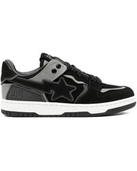 A Bathing Ape - Star-Patch Lace-Up Trainer - Lyst