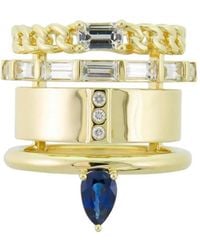 TYPE JEWELRY - Gelbgoldring Mit Saphir - Lyst