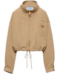 Prada - Giacca Crop Con Applicazione - Lyst
