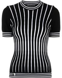 Philipp Plein - Intarsia-Stripe Short-Sleeve Jumper - Lyst