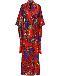 Dolce & Gabbana - Floral Silk Robe - Lyst
