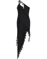 Blumarine - Asymmetrische Jurk Verfraaid Met Kant - Lyst