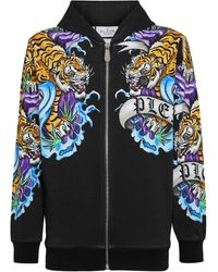 Philipp Plein - Tattoo-Print Zip-Up Hoodie - Lyst