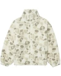 A Bathing Ape - Printed Zip-Up Fleece Jacket - Lyst