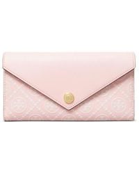 Tory Burch - T Monogram Contrast Embossed Envelope Wallet, One Size - Lyst