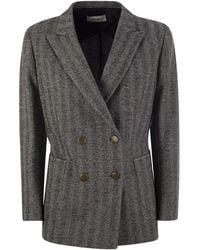 SAULINA - Assunta Herringbone Blazer - Lyst