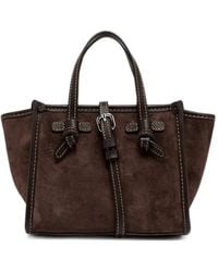 MARCELLA CLUB - Mini Miss Marcela Suede Contrast-Stitch Tote Bag - Lyst