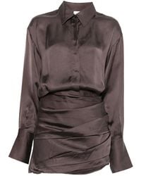 ANDAMANE - Robe-Chemise Courte Andrea À Design Drapé - Lyst