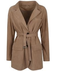 DESA NINETEENSEVENTYTWO - Belted Suede Jacket - Lyst