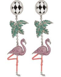 Balmain - Flamingo Crystal Drop Earrings - Lyst