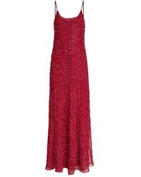 Rabanne - Bead-Embellished Chiffon Maxi Dress - Lyst