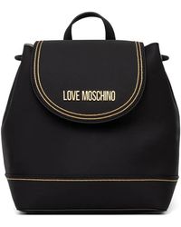 Love Moschino - Logo-Plaque Contrast-Stitch Backpack - Lyst
