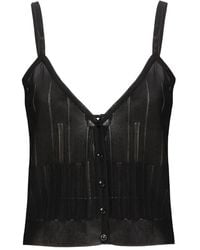 Saint Laurent - Striped Knitted Tank Top - Lyst