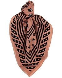 Dolce & Gabbana - Dg Logo-Print Silk Scarf - Lyst
