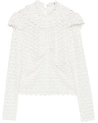 FARM Rio - Ruffled Lace-Knit Blouse - Lyst