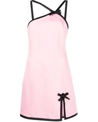 MSGM - Abito Corto Con Bordo A Contrasto - Lyst