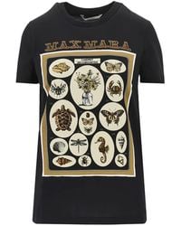 Max Mara - Printed Cotton T-Shirt - Lyst