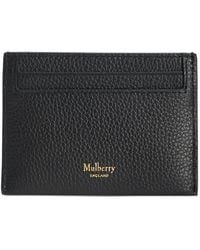 Mulberry - Small Logo-Print Grained Leather Card Holder - Lyst