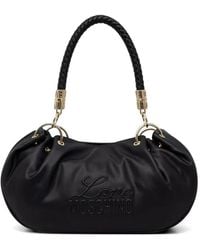 Love Moschino - Logo-Embossed Braided-Handle Tote Bag - Lyst