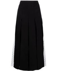 RED Valentino - Tulle-Panelled Midi Skirt - Lyst