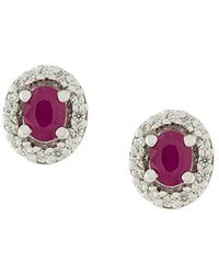 Wouters & Hendrix - Puces D'Oreilles En Or 18Ct, Diamants Et Rubis - Lyst