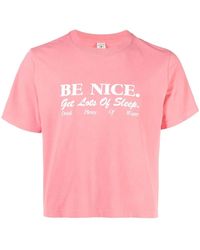 Sporty & Rich - Be Nice Slogan-Print Cropped T-Shirt - Lyst
