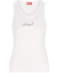 DIESEL - Crystal-Embellishment Tank Top - Lyst